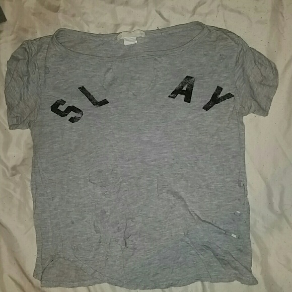 Distressed Grey top - Picture 3 of 4